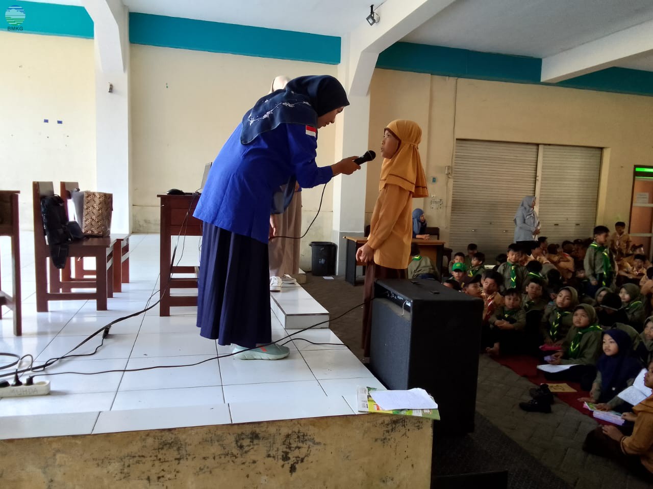 Kegiatan Sosialisasi pengenalan Cuaca, Iklim, Gempabumi dan Tsunami di sekolah SD Muhamdiyah 2 Sumberpucung