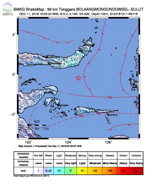 Gempabumi Tektonik M 5,4 Mengguncang Kabupaten Bolaang Mongondow, Tidak Berpotensi Tsunami