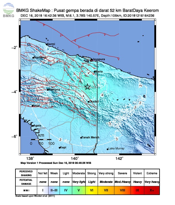 Gempabumi Tektonik M 6,1 Mengguncang Kabupaten Pegunungan Bintang, Tidak Berpotensi Tsunami