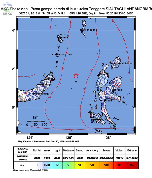 Gempabumi Tektonik M 5,1 Mengguncang Kabupaten Halmahera Barat, Tidak Berpotensi Tsunami