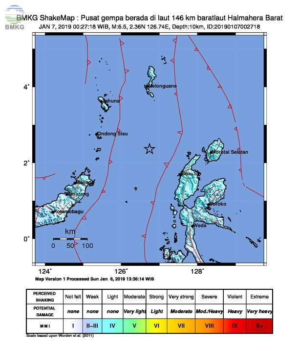 Gempabumi Tektonik M 6,5 Mengguncang Kabupaten Halmahera Utara, Tidak Berpotensi Tsunami