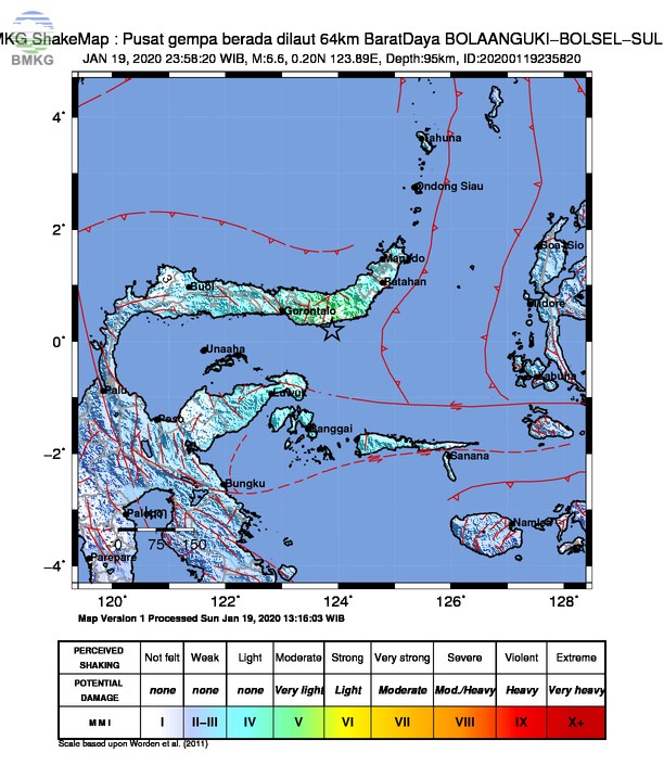 Gempabumi Tektonik M 6,6 di Teluk Tomini, Tidak Berpotensi Tsunami