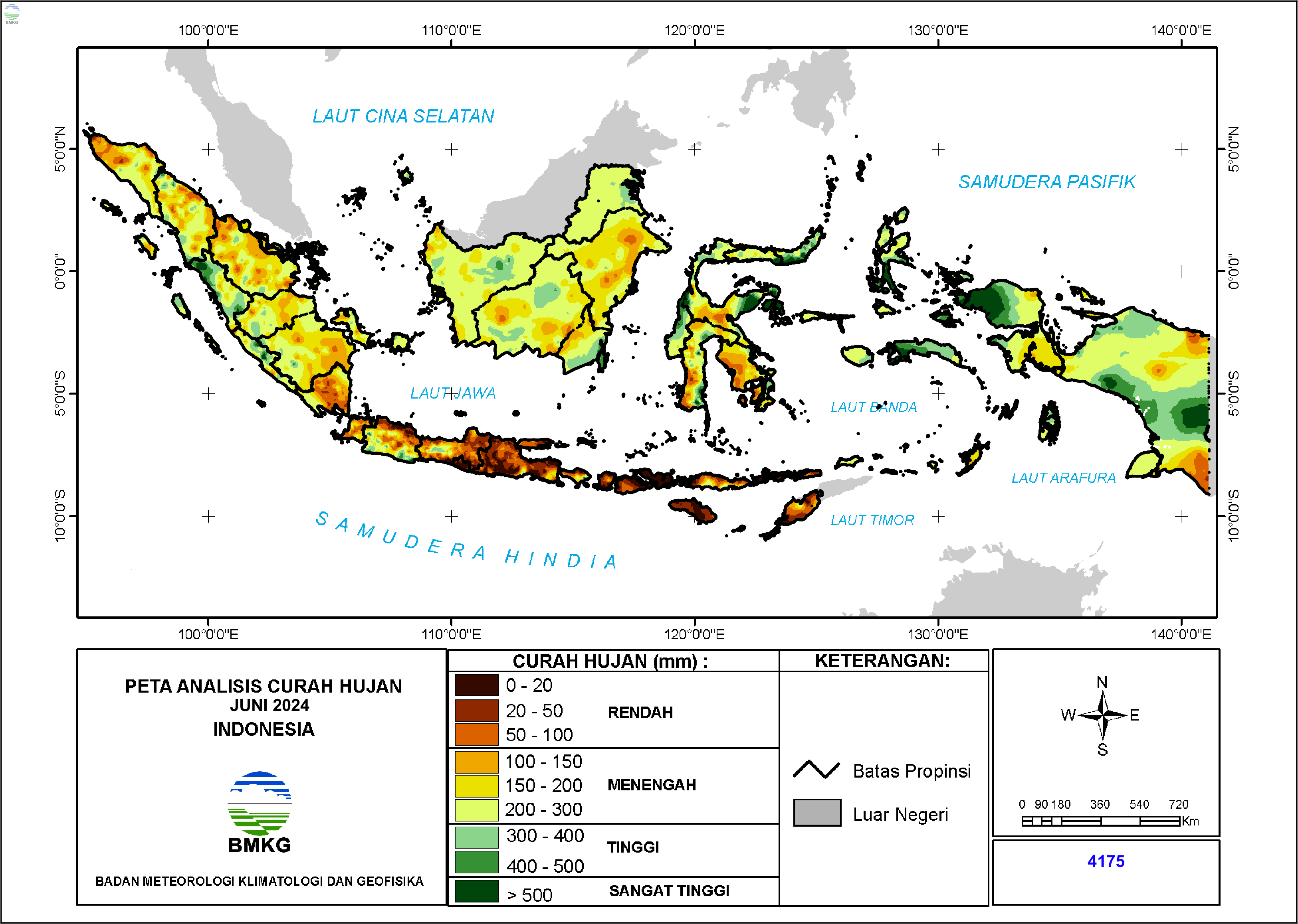 Analisis Curah Hujan dan Sifat Hujan Bulan Juni 2024