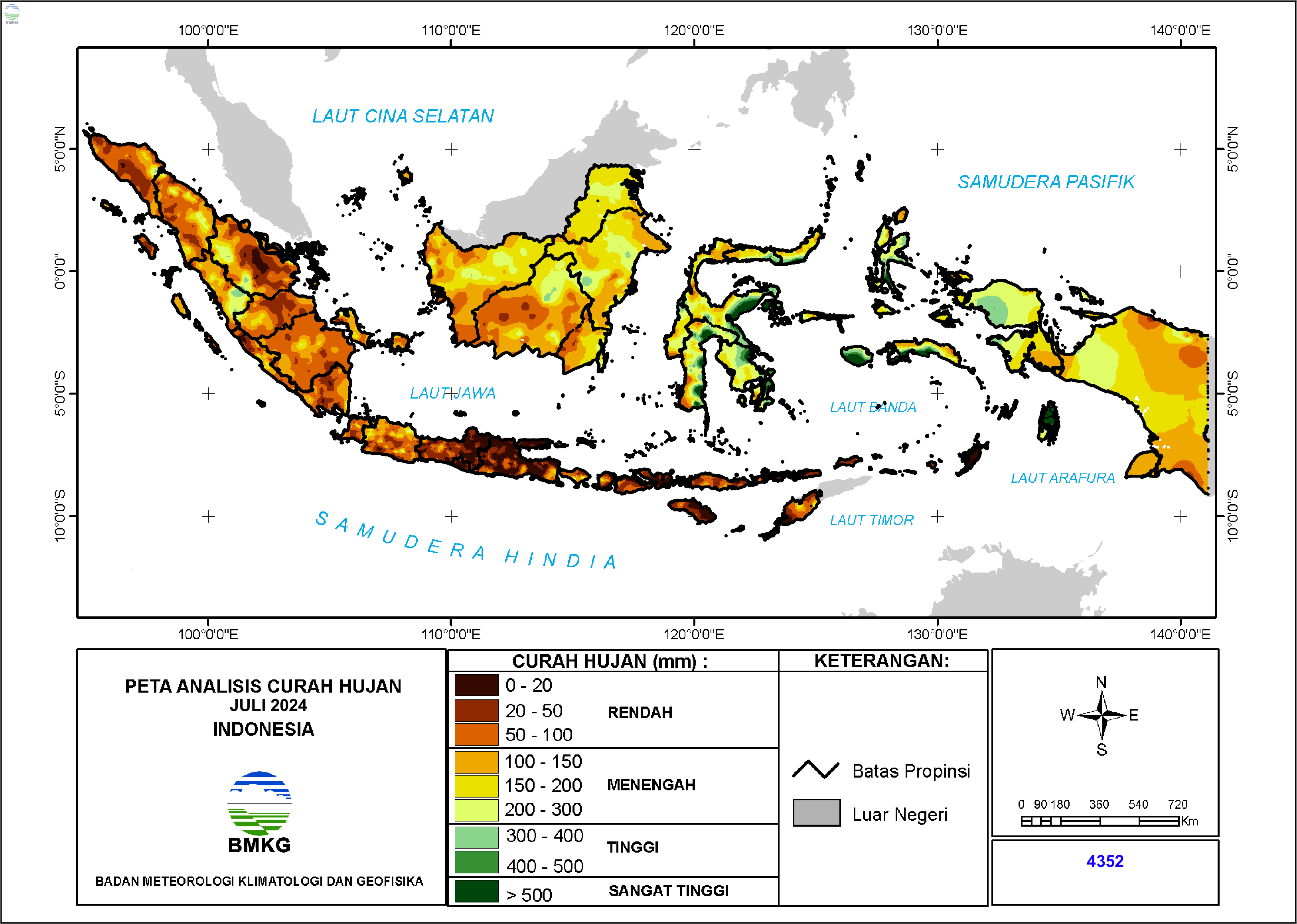 Analisis Curah Hujan dan Sifat Hujan Bulan Juli 2024