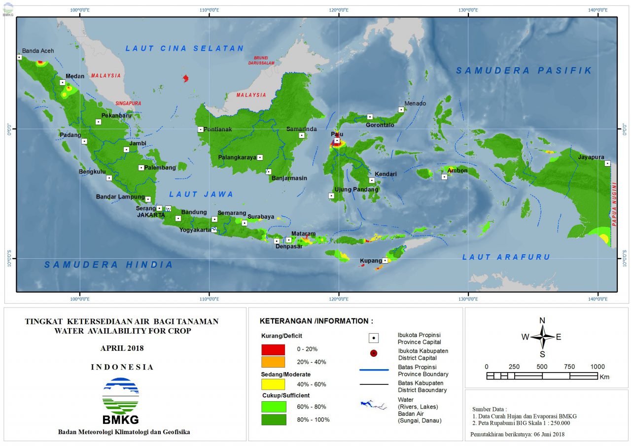 Ketersediaan Air Tanah di Indonesia April 2018