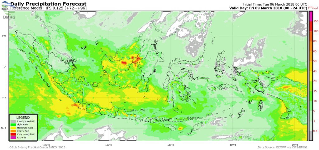 Potensi Hujan Lebat Meningkat, Waspada Banjir dan Longsor di Beberapa Wilayah Indonesia 7 - 10 Maret 2018