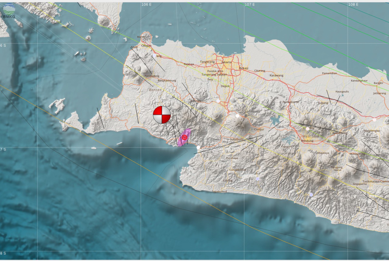 Gempabumi Tektonik M=4.6 Mengguncang Lebak Selatan Provinsi Banten 7 Juli 2018, Tidak Berpotensi Tsunami