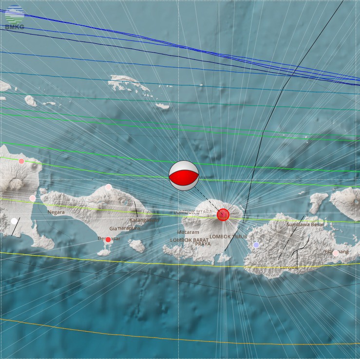 [Update] 74 Gempa Susulan Mengiringi Gempabumi Lombok M=6.4, Tidak Berpotensi Tsunami