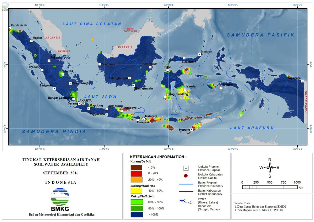 Ketersediaan Air Tanah di Indonesia (Update : September 2016)