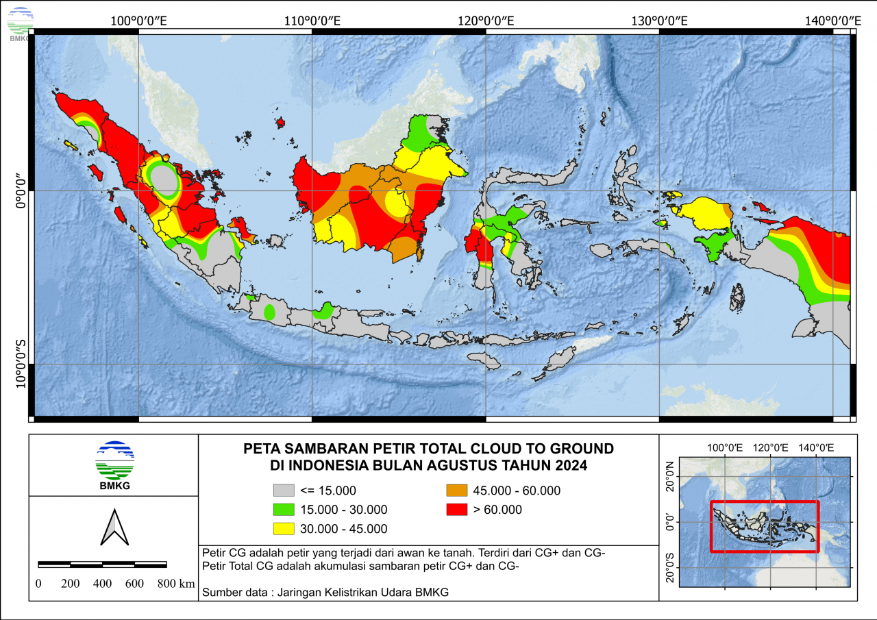 Informasi Sambaran Petir Bulan Agustus 2024