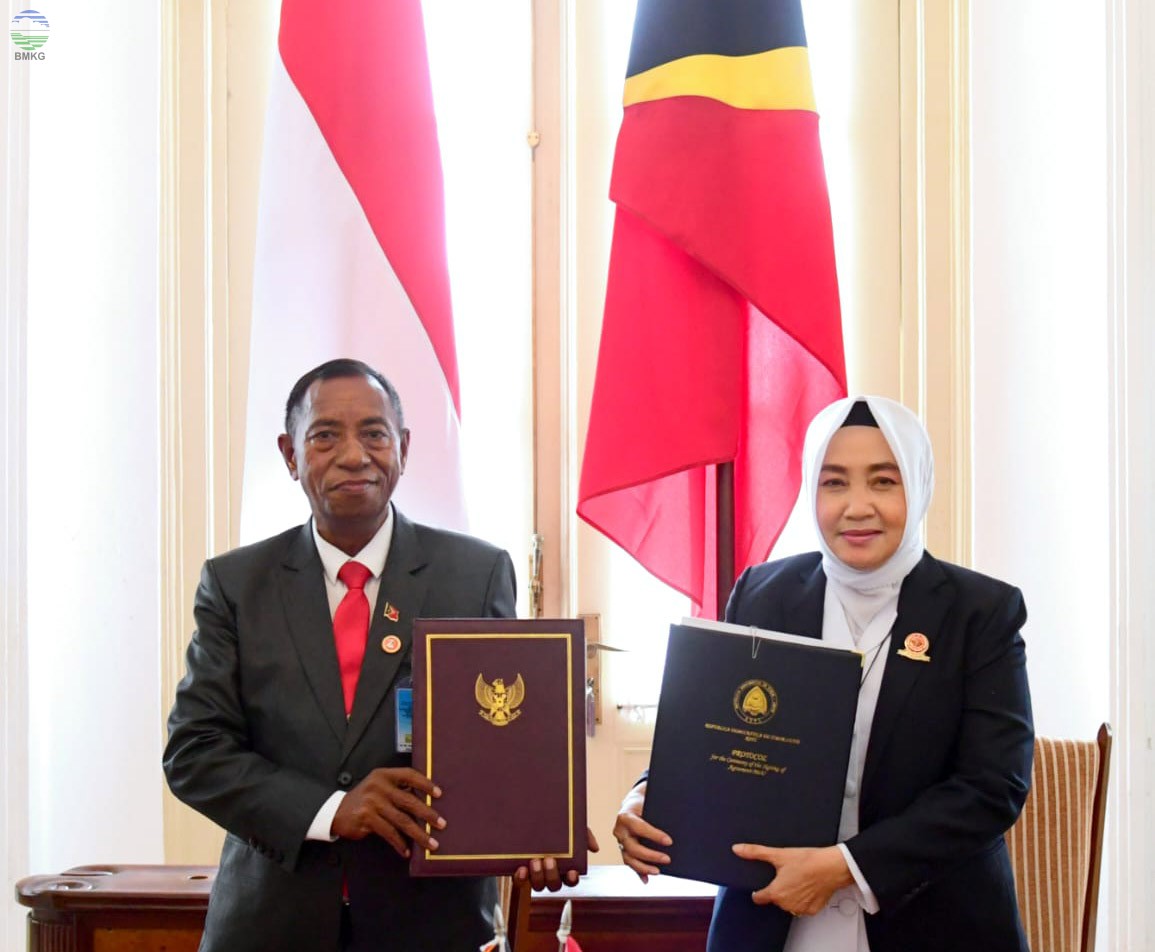 Tingkatkan Kerjasama dalam Bidang MKG, BMKG - Pemerintah Timor Leste Tandatangani MoU di Istana Bogor