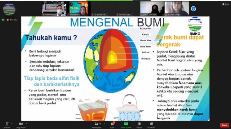 Stasiun Geofisika Malang Menjadi Narasumber Kegiatan Jelajah Virtual SMA Brawijaya Smart School