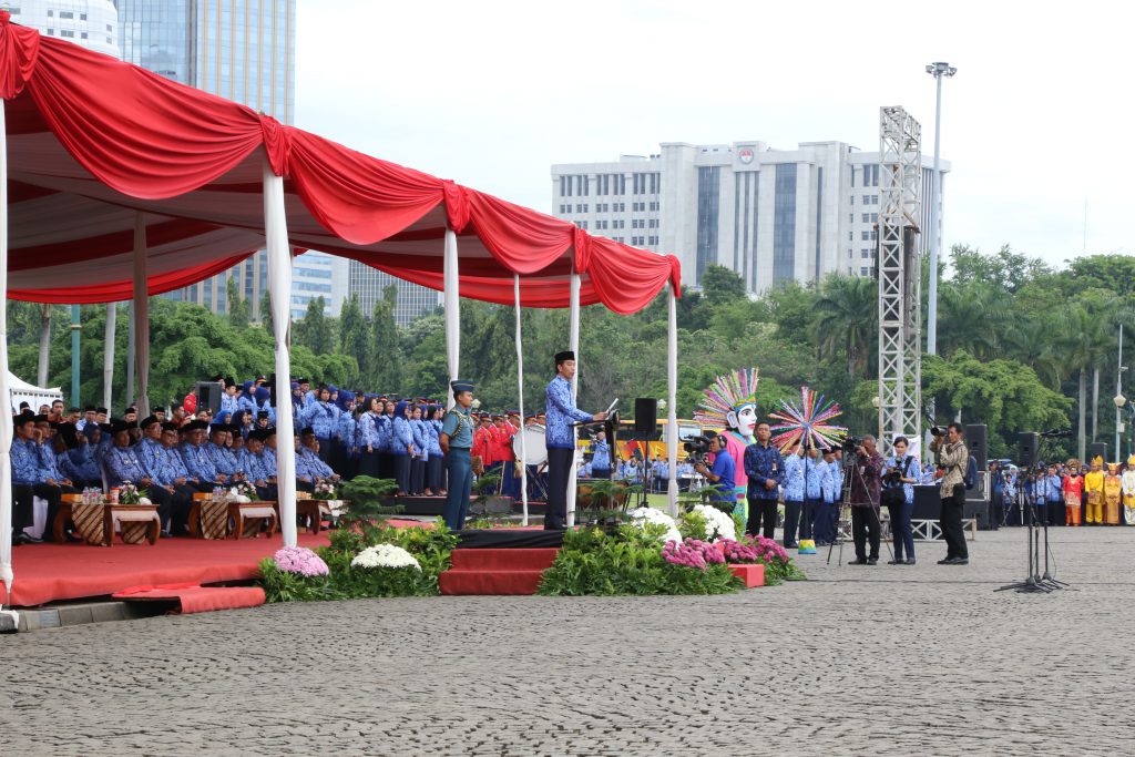 Presiden RI Joko Widodo Pimpin Upacara HUT KORPRI ke 45 Tahun 