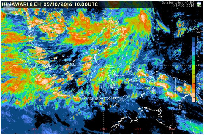 Waspada Potensi Hujan Lebat di Wilayah Indonesia 6 - 8 Oktober 2016